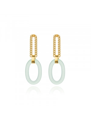 Earrings•Glam Ever Jade series Ring chain stitching jade stud 