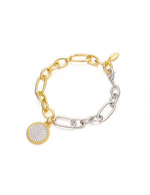 Bracelet•Glam Ever X Chen Ran co-branded zircon series Chain pendant disc bracelet 
