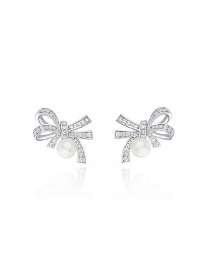 Earrings• Glam Ever X Akiiiko Co-Branded Merchandise Bow pearl earrings