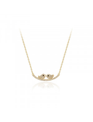 Necklace •Birds and flowers series  Lover bird necklace 