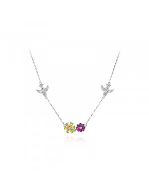 Necklace •Birds and flowers series Whispering Bird Necklace 