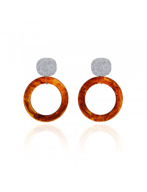 Earrings •Glam Ever X Chen Ran resin series Round amber earrings 