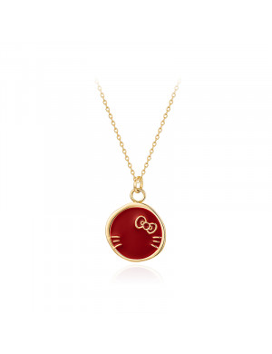 Necklace•GlamEver X Hello Kitty Hello Kitty Red disc necklace 
