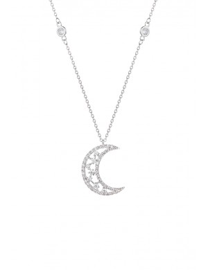 Necklace•Moon&Star Collection  Sparkling Moon Chain Necklace