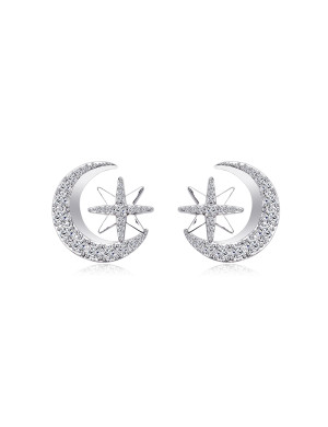 耳环•月亮系列 Moon stud earrings 月亮耳钉