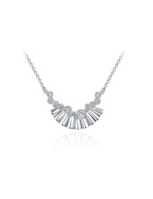项链•折扇系列 Zircon folding fan necklace 锆石折扇项链