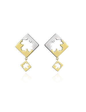 耳环•枫叶系列 Maple leaf patchwork earrings 镂空枫叶拼接耳环 