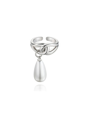 戒指•巴洛克珍珠系列Baroque imitation pearl pendant chain ring  巴洛克仿珍珠吊坠链条戒指