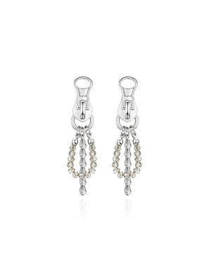 耳环•拉链系列 Tassel faux crystal zipper earrings 流苏人造水晶拉链耳环