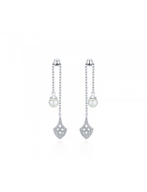 Earrings•The fish tail series  Fish Tail with Pearls Earrings 