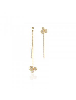 Earrings•The orchid series Orchid Asymmetrical long chain Earrings
