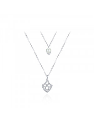 Necklace•The fish tail series Fish Tail with Pearl Double Layered Necklace
