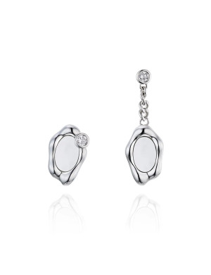 耳环•镜面系列 Asymmetric mirror chain earrings 不对称镜面链条耳环
