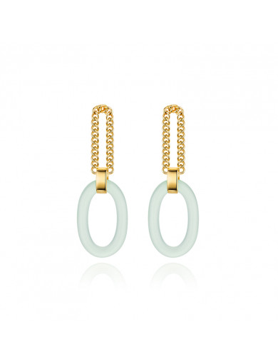 Earrings•Glam Ever Jade series Ring chain stitching jade stud 