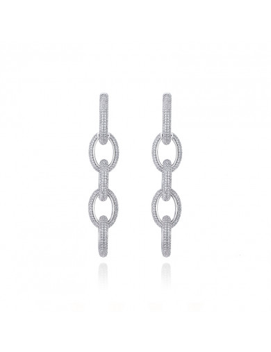 Earrings•Glam Ever X Akiiiko Co-Branded Polycyclic zircon chain earrings 