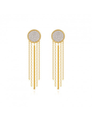 Earrings•Glam Ever X Chen Ran co-branded zircon series Circular pendant tassel earrings