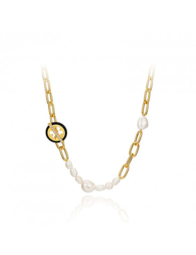 Necklace •Glam Ever X WuJiaCheng Co-Branded Black record pearl chain necklace