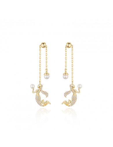 Earrings•Mermaid series Mermaid pearl pendant earrings