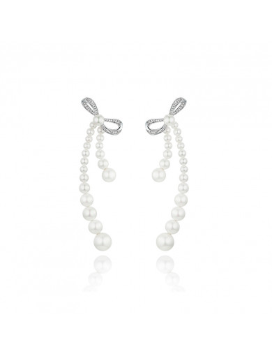 Earrings• Glam Ever X Akiiiko Co-Branded Merchandise Bow pearl pendant earrings