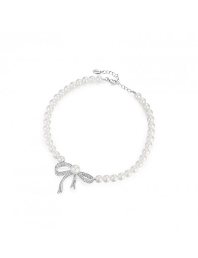 Necklace•Glam Ever X Akiiiko Co-Branded Merchandise  Bow pearl necklace 