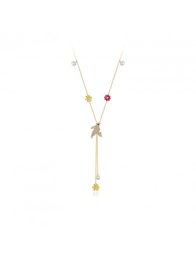Necklace •Birds and flowers series   Amour in the Garden Necklace 