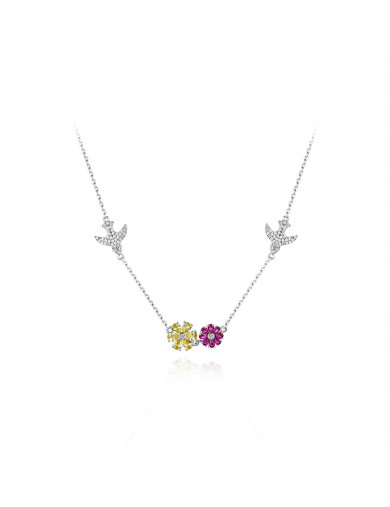 Necklace •Birds and flowers series Whispering Bird Necklace 