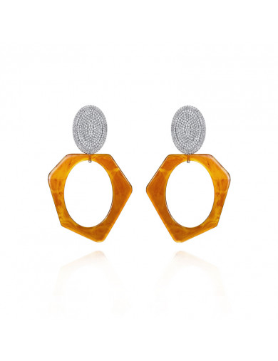 Earrings •Glam Ever X Chen Ran resin series Amber geometric earrings 