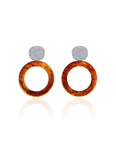 Earrings •Glam Ever X Chen Ran resin series Round amber earrings 