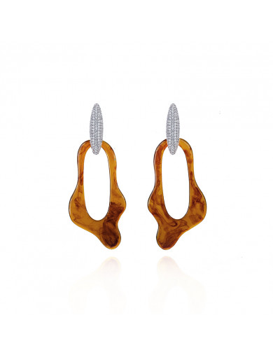 Earrings•Glam Ever X Chen Ran resin series Amber geometric earrings 