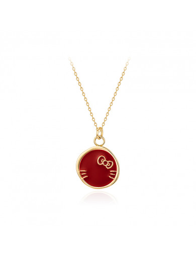 Necklace•GlamEver X Hello Kitty Hello Kitty Red disc necklace 