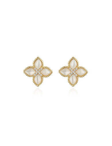 Earrings•Fritillary clover series  Clover Earstuds