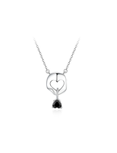 项链•暗夜系列 Night splicing love necklace 暗夜拼接爱心项链