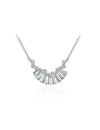 项链•折扇系列 Zircon folding fan necklace 锆石折扇项链