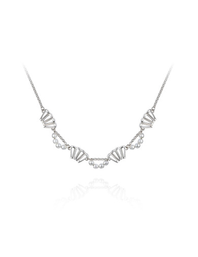 项链•折扇系列FPearl folding fan clavicle chain 珍珠折扇锁骨链