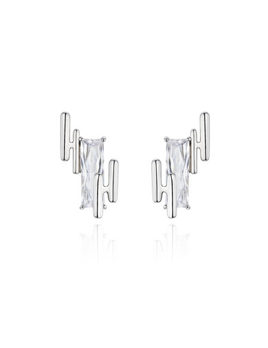 耳环•祥云系列 Zircon Xiangyun earrings 锆石祥云耳钉