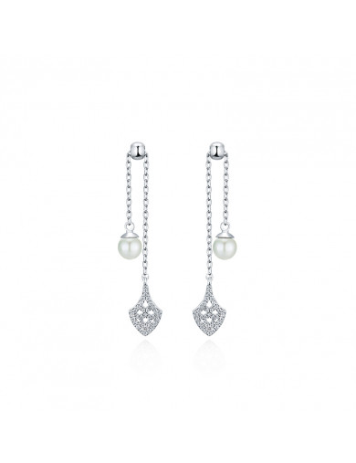 Earrings•The fish tail series  Fish Tail with Pearls Earrings 