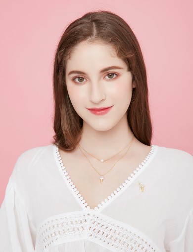 Necklace• Ice Cream Fever Collection Cream with Pearl Layered Necklace