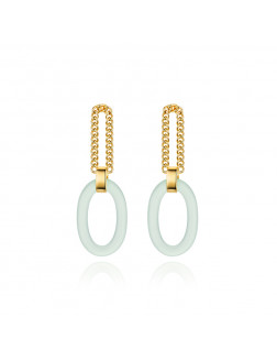 Earrings•Glam Ever Jade series Ring chain stitching jade stud 