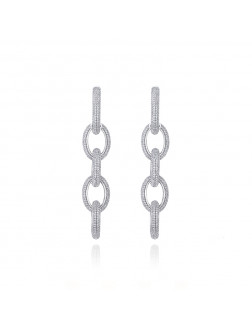 Earrings•Glam Ever X Akiiiko Co-Branded Polycyclic zircon chain earrings 