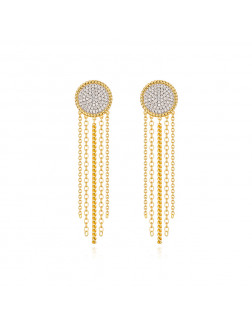 Earrings•Glam Ever X Chen Ran co-branded zircon series Circular pendant tassel earrings