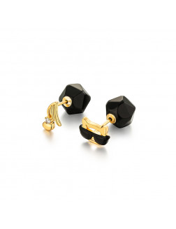 Earrings•Glam Ever X WuJiaCheng Co-Branded Cat black agate double-sided earrings 