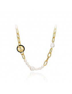 Necklace •Glam Ever X WuJiaCheng Co-Branded Black record pearl chain necklace
