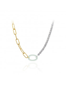 Necklace•Glam Ever Jade series Zircon with jade necklaces 