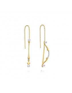 Earrings•The tide series  Asymmetric ear line of bow and arrow 