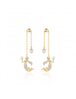 Earrings•Mermaid series Mermaid pearl pendant earrings