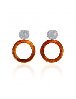 Earrings •Glam Ever X Chen Ran resin series Round amber earrings 