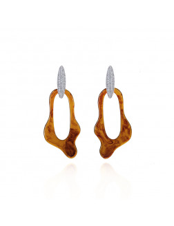 Earrings•Glam Ever X Chen Ran resin series Amber geometric earrings 