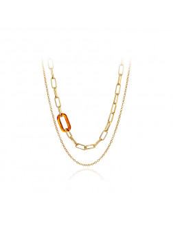 Necklace•Glam Ever X Chen Ran resin series  Amber metallic necklace 