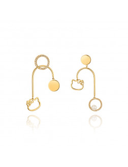 Earrings •GlamEver X Hello Kitty Hello Kitty Asymmetrical swing earrings