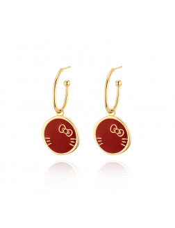Earrings •GlamEver X Hello Kitty Hello Kitty Red disc earrings